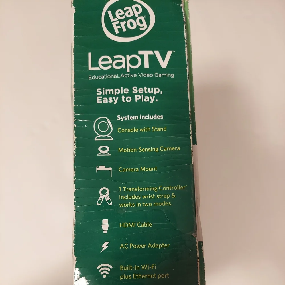 LeapFrog TV Video Learning System Console White Active Video Gaming With Game